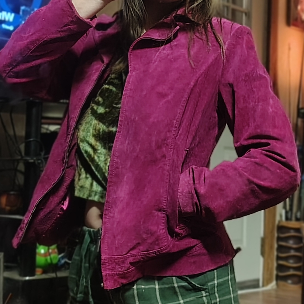 Preston & York Women's Suede Jacket - Fuchsia Pink